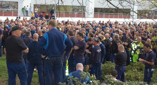 Stormöte på Volvos Tuvefabrik våren 2009