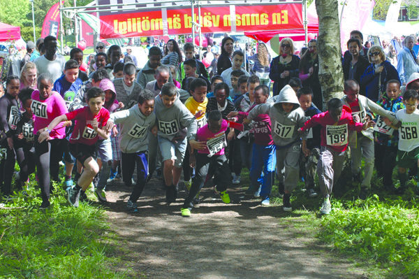 Lilla Fredsloppet i Biskopsgården i maj.